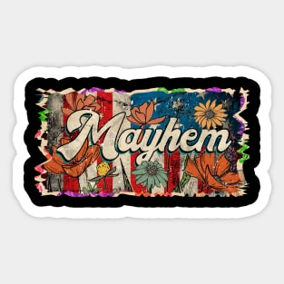 Retro Pattern Mayhem 80s 90s Birthday Vintage Style Sticker